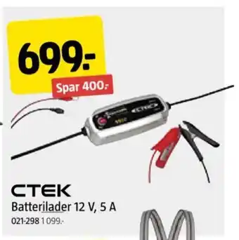 Jula CTEK Batterilader 12 V, 5 A tilbud