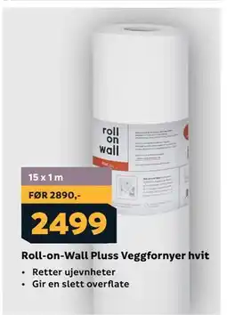 Megaflis Roll-on-Wall Pluss Veggfornyer hvit tilbud