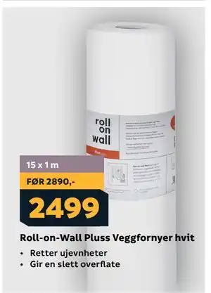 Megaflis Roll-on-Wall Pluss Veggfornyer hvit tilbud