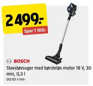 Jula Stavstøvsuger med børsteløs motor 18 V, 30 min, 0,3 l tilbud