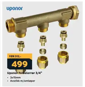 Megaflis Uponor fordelerrør 3/4” tilbud