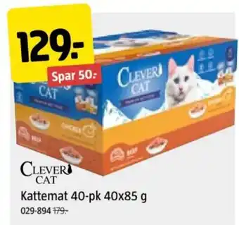 Jula CLEVER CAT Kattemat 40-pk tilbud