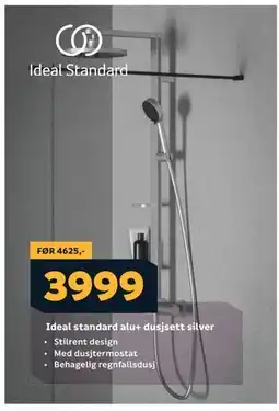 Megaflis Ideal standard alu+ dusjsett silver tilbud