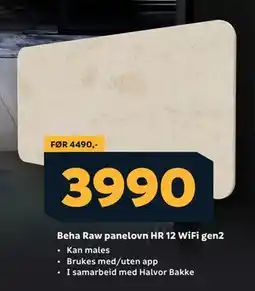 Megaflis Beha Raw panelovn HR 12 WiFi gen2 tilbud