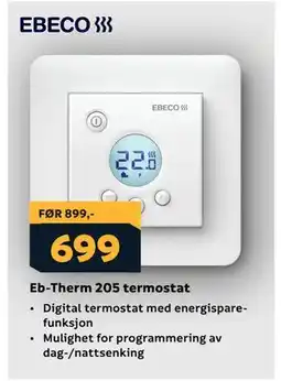 Megaflis Eb-Therm 205 termostat tilbud