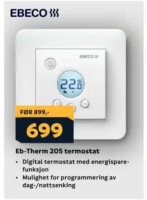 Megaflis Eb-Therm 205 termostat tilbud