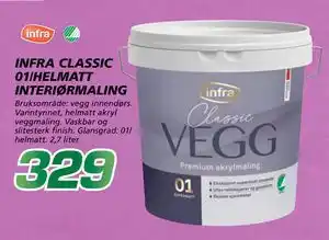 Coop Byggmix INFRA CLASSIC 01/HELMATT INTERIØRMALING tilbud