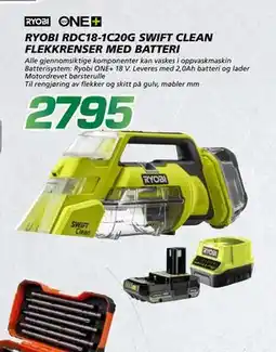 Coop Byggmix RYOBI RDC18-1C20G SWIFT CLEAN FLEKK RENSER MED BATTERI tilbud