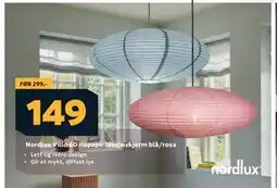 Megaflis Nordlux Villo 60 rispapir lampeskjerm blå/rosa tilbud