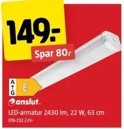 Jula LED-armatur 2430 lm, 22 W, 63 cm tilbud