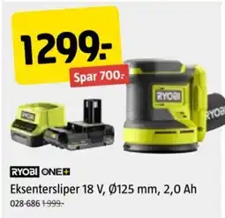 Jula Eksentersliper 18 V, Ø125 mm, 2,0 Ah tilbud