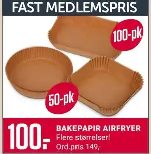 Europris BAKEPAPIR AIRFRYER tilbud