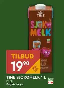 Coop Mega TINE SJOKOMELK 1 L tilbud