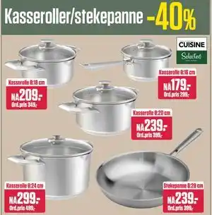 Europris Kasseroller/stekepanne tilbud