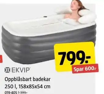 Jula EKVIP Oppblåsbart badekar tilbud