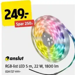 Jula RGB-list LED 5 m, 22 W, 1800 Im tilbud