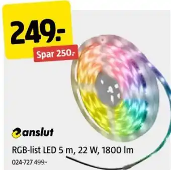 Jula RGB-list LED 5 m, 22 W, 1800 Im tilbud