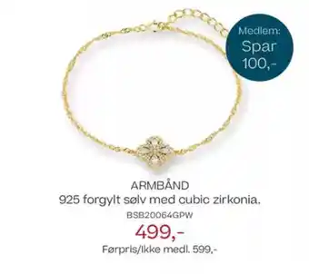 Bjørklund ARMBÅND 925 forgylt sølv med cubic zirkonia. tilbud