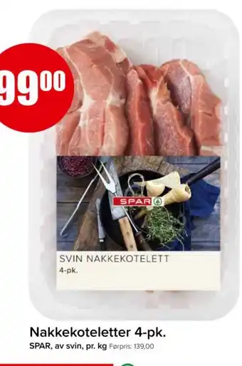 Spar SPAR Nakkekoteletter tilbud