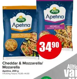 Spar APETINA Cheddar & Mozzarella/ Mozarella tilbud