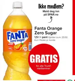 Spar FANTA Orange Zero Sugar tilbud