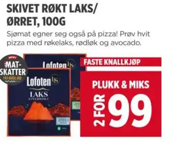 Meny LOFOTEN Skivet røkt laks/ ørret tilbud