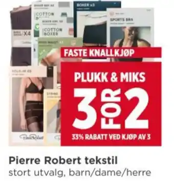 Meny Pierre Robert tekstil tilbud