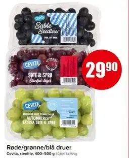 Spar Røde/grønne/blå druer tilbud