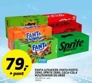 Bunnpris FANTA U/SUKKER, FANTA EXOTIC ZERO, SPRITE ZERO, COCA-COLA M/U/SUKKER OG URGE tilbud