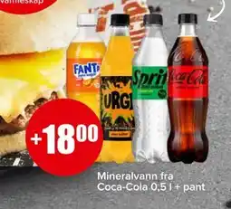 Spar Mineralvann fra Coca-Cola 0,5 l + pant tilbud