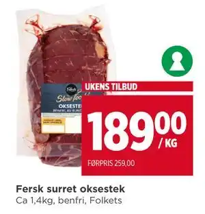 Meny Fersk surret oksestek tilbud