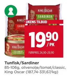 Meny Tunfisk/Sardiner tilbud