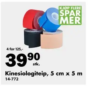 Biltema Kinesiologiteip, 5 cm x 5 m tilbud