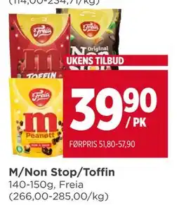 Meny M/Non Stop/Toffin tilbud