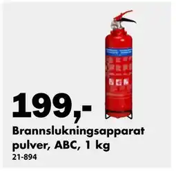 Biltema Brannslukningsapparat pulver, ABC, 1 kg tilbud