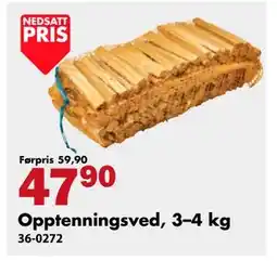 Biltema Opptenningsved, 3–4 kg tilbud