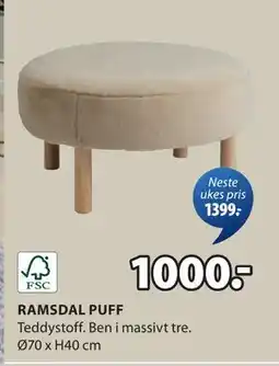 JYSK RAMSDAL PUFF tilbud