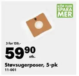 Biltema Støvsugerposer, 5-pk tilbud