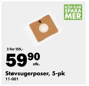 Biltema Støvsugerposer, 5-pk tilbud