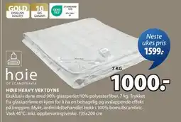 JYSK HØIE HEAVY VEKTDYNE tilbud