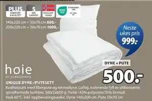 JYSK UNIQUE DYNE-/PUTESETT tilbud