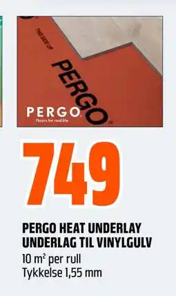 Obs Bygg PERGO HEAT UNDERLAY UNDERLAG TIL VINYLGULV tilbud