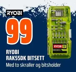 Obs Bygg RYOBI RAK55DK BITSETT tilbud