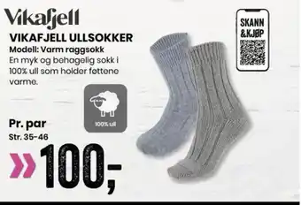 Sport Outlet VIKAFJELL ULLSOKKER Modell: Varm raggsokk En myk og behagelig sokk i 100% ull som holder føttene varme. tilbud