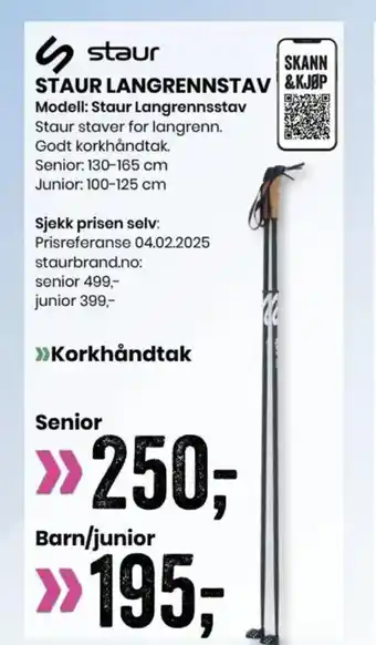 Sport Outlet STAUR LANGRENNSTAV tilbud