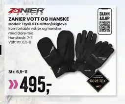 Sport Outlet ZANIER VOTT OG HANSKE Modell: Trysil GTX Mitten/skiglove tilbud