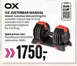 Sport Outlet OX JUSTERBAR MANUAL tilbud