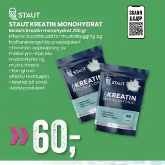 Sport Outlet STAUT KREATIN MONOHYDRAT tilbud