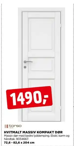 jem & fix HVITMALT MASSIV KOMPAKT DØR tilbud