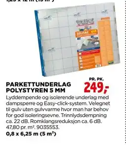 jem & fix PARKETTUNDERLAG POLYSTYREN 5 MM tilbud